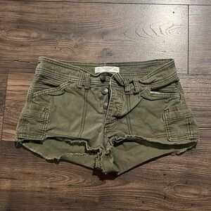 Army Green Abercrombie Cargo Jean Shorts